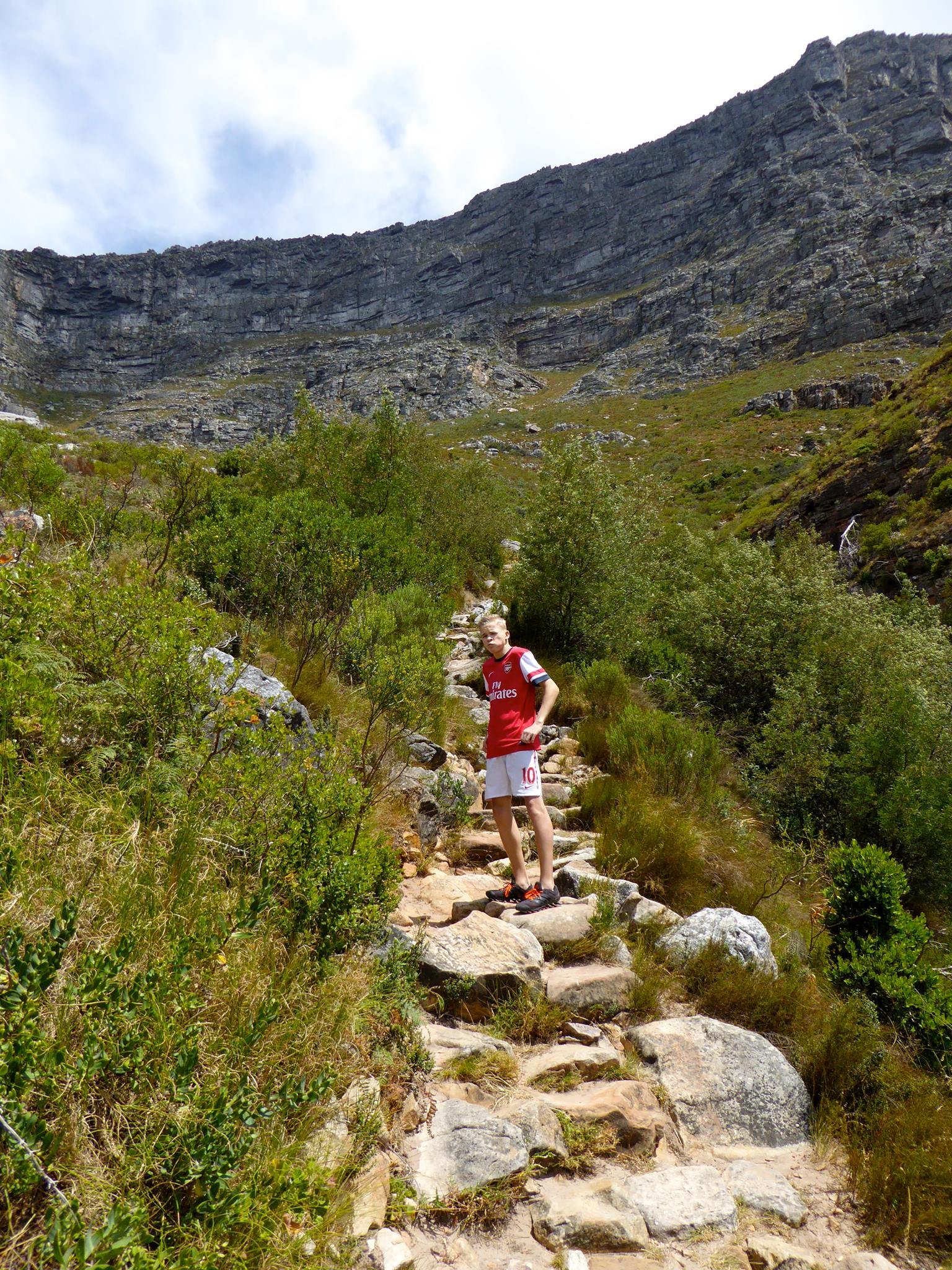 hiking up to table mountain cape town